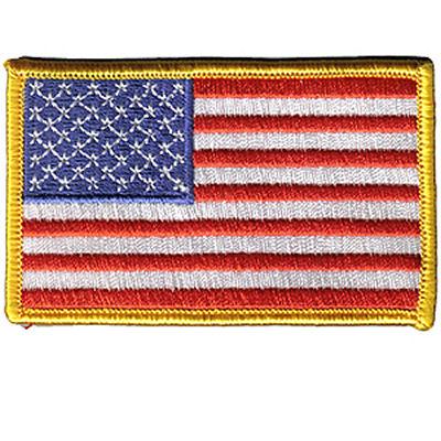 USA Flag - Gold Border Patch
